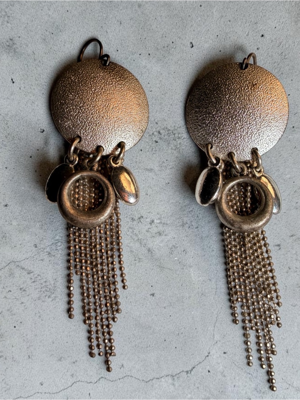 Vintage Gold Dangle Tassel Earrings - Women Jewelry